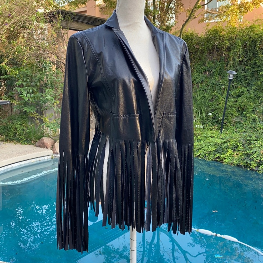 NEW | OASAP Faux Leather Fringed Peplum Jacket